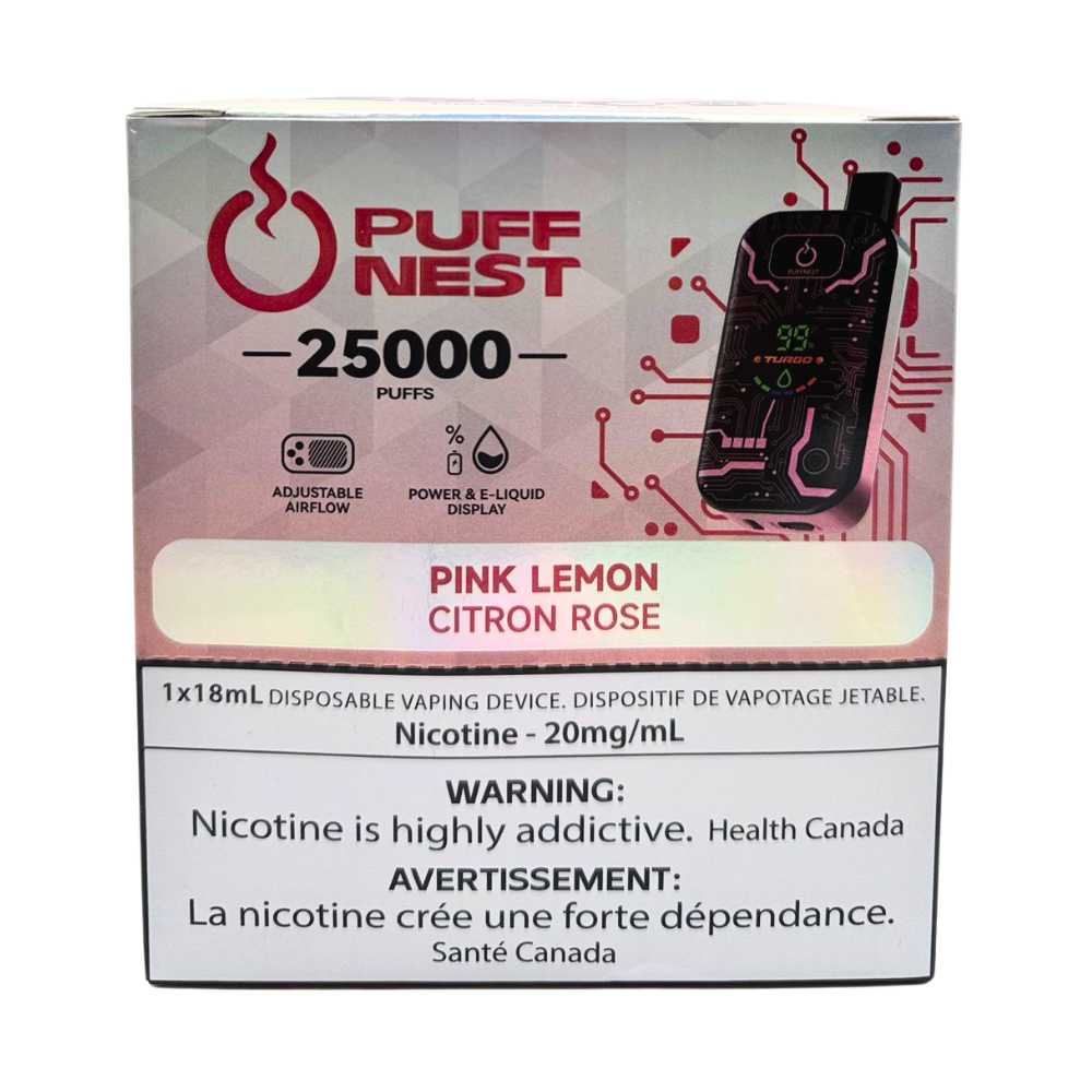 PUFF NEST 25000 PUFFS Pink Lemon Disposable Vape - 18 mL, 2% Nicotine 3 PUFF NEST 25000 PUFFS Pink Lemon Disposable Vape - 18 mL, 2% Nicotine - Image 3