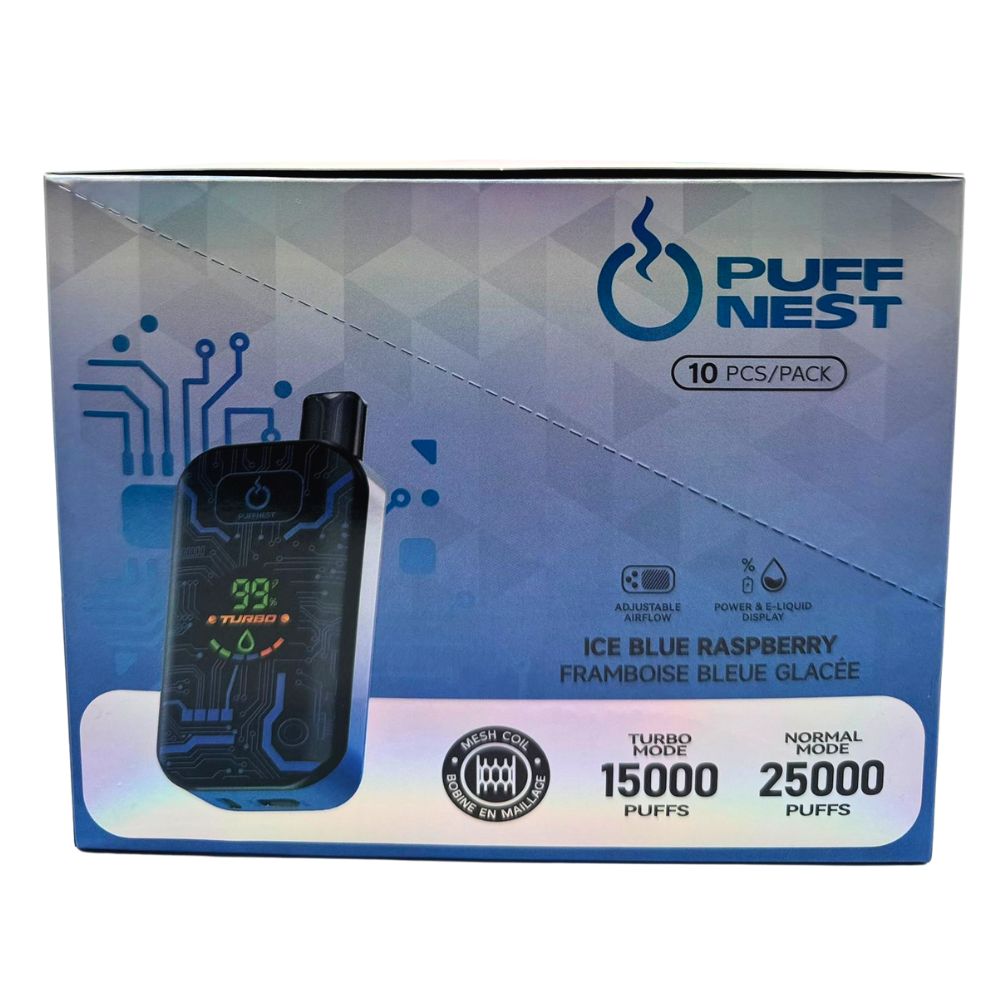 PUFF NEST 25000 PUFFS Ice Blue Raspberry Disposable Vape - 18 mL, 2% Nicotine 4 PUFF NEST 25000 PUFFS Ice Blue Raspberry Disposable Vape - 18 mL, 2% Nicotine - Image 4