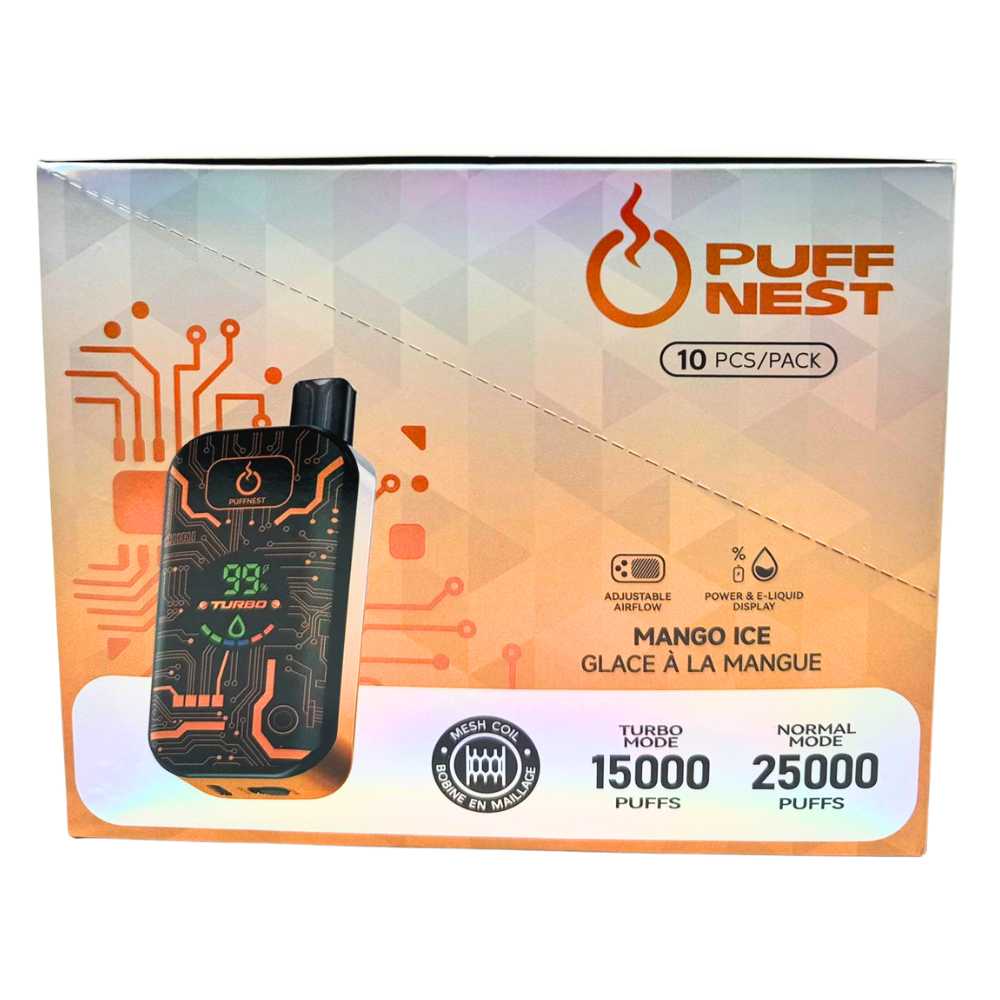 PUFF NEST 25000 PUFFS Mango Ice Disposable Vape - 18 mL, 2% Nicotine 3 PUFF NEST 25000 PUFFS Mango Ice Disposable Vape - 18 mL, 2% Nicotine - Image 3
