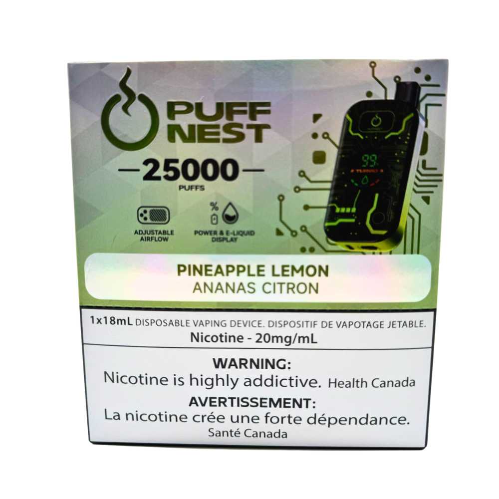 PUFF NEST 25000 PUFFS Pineapple Lemon Disposable Vape - 18 mL, 2% Nicotine 3 PUFF NEST 25000 PUFFS Pineapple Lemon Disposable Vape - 18 mL, 2% Nicotine - Image 3