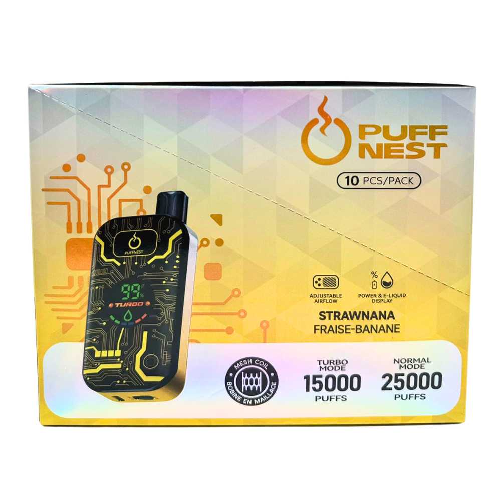 PUFF NEST 25000 PUFFS Strawnana Disposable Vape - 18 mL, 2% Nicotine 4 PUFF NEST 25000 PUFFS Strawnana Disposable Vape - 18 mL, 2% Nicotine - Image 4