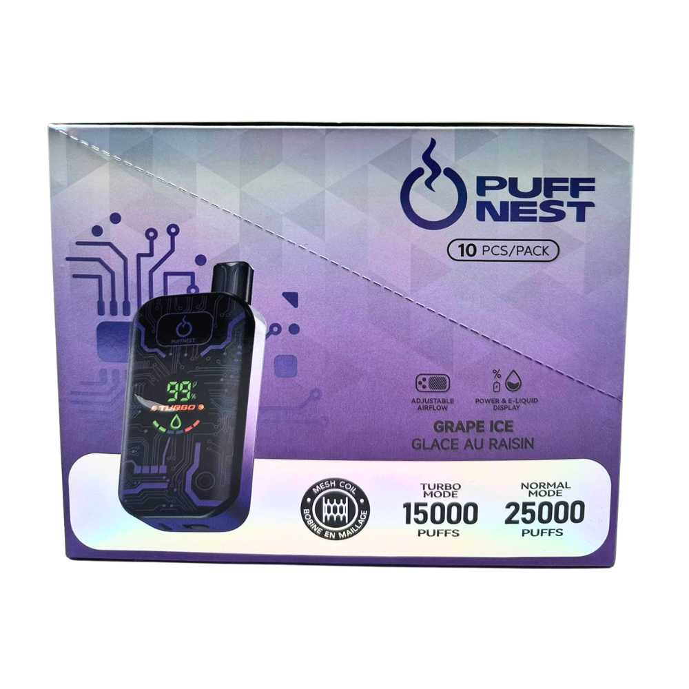 PUFF NEST 25000 PUFFS Grape Ice Disposable Vape - 18 mL, 2% Nicotine 3 PUFF NEST 25000 PUFFS Grape Ice Disposable Vape - 18 mL, 2% Nicotine - Image 3